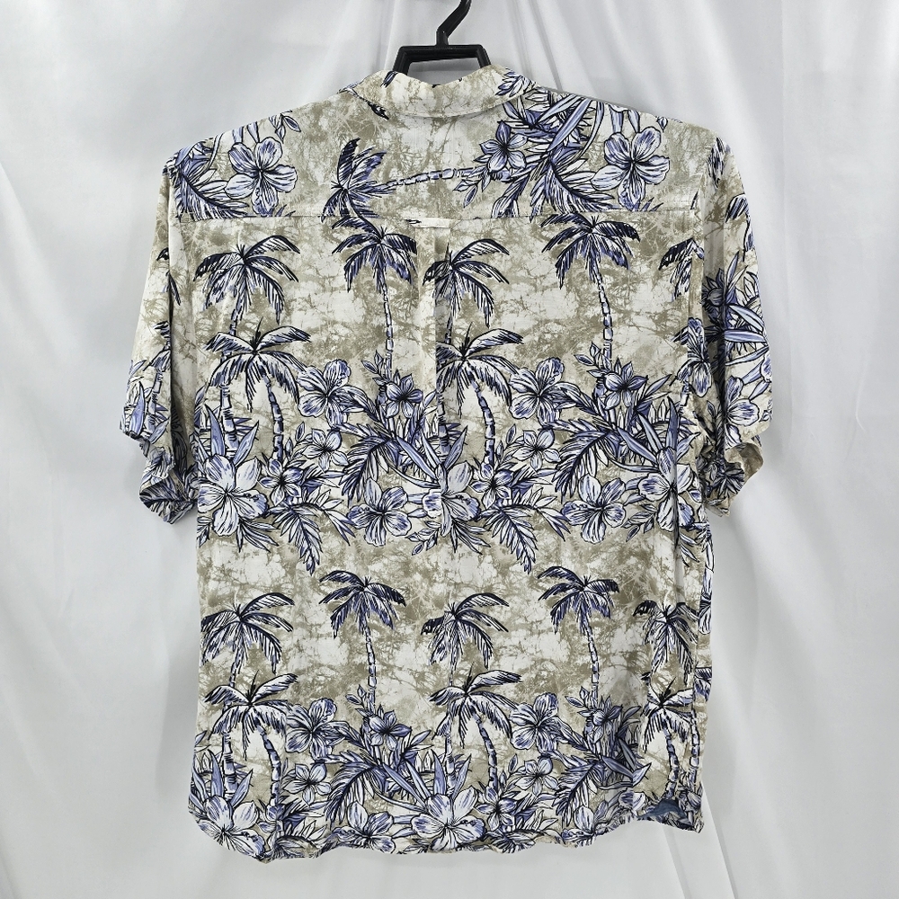 Tommy Bahama Veracruz Cay Hawaiian Shirt White Palm Floral Size 2XL 100% Viscose - Picture 3 of 8